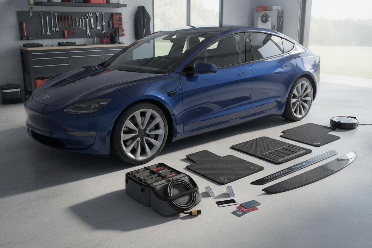 Guide: De bästa Tesla Model 3 tillbehören för din elbil